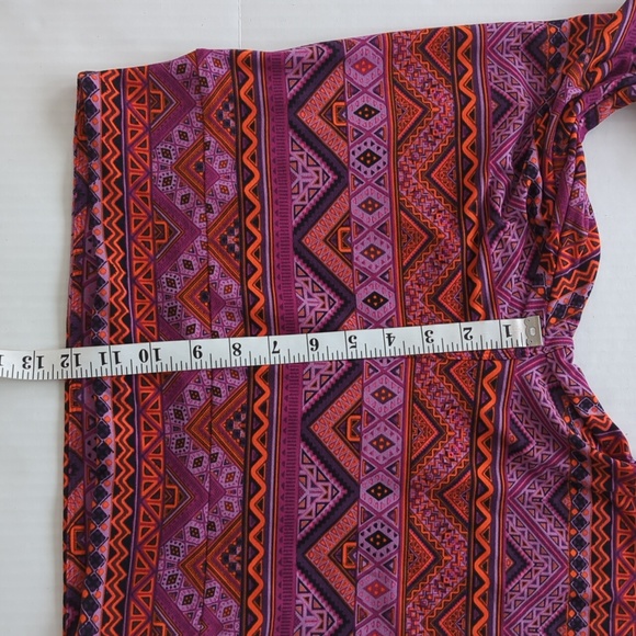 LuLaRoe Chevron Tall & Curvy Leggings Purple Orange Pattern - Picture 8 of 9